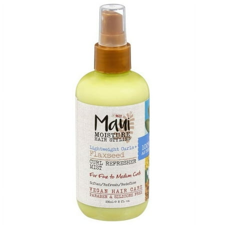 Maui Moisture Lightweight Curls + Flaxseed Curl Refresher Mist Hair Spray, 8 oz