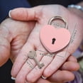 thumbnail image 3 of Heart Shaped Metal Padlock,Small Safety Lock,Multi-Use Mini Lock,Exquisite Colored Heart Shaped Padlock Comes With Matched Keys,for Diaries,Jewelry Boxes,Handbags and Small Storage Cabinets,Purple, 3 of 9
