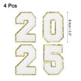thumbnail image 2 of Uxcell 4 Paquetes de Parches de Números Chenille Brillantes 2025 de 8 cm/3 Pulgadas para Bordar en Camisetas, Sombreros, Bolsas Blancas, 2 of 6
