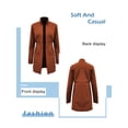 thumbnail image 6 of SLADYGLO Women Open Front Long Sleeve Side Pocket Mid-Length Trench Coat, 6 of 6