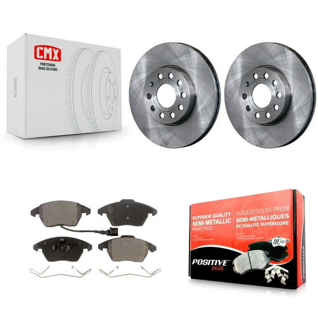 Transit Auto Front Disc Brake Rotors and Semi-Metallic Pads Kit for Car Volkswagen Jetta Golf Beetle Rabbit Audi Eos A3 GTI Quattro K8F-100447
