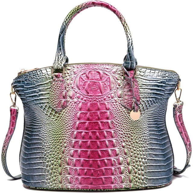 LHSHID Women Purse Satchel Bag Long Crossbody Classy Tote Bag Top Handle Vegan Leather Ladies Handbags Embossed Pattern