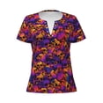 thumbnail image 2 of Fuzoiu Skull Print Women's V-Neck T-Shirt,Women's Short Sleeve Top, Comfortable for Work, Leisure, and Sports, 2 of 7