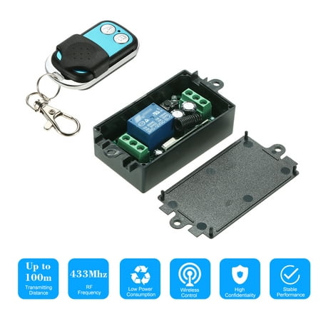 433Mhz DC 12V 1CH Universal 10A Relay Wireless Remote Control Switch Receiver Module and 1PCS 2 Key RF 433 Mhz Transmitter Remote Controls 1527 Chip Smart Home