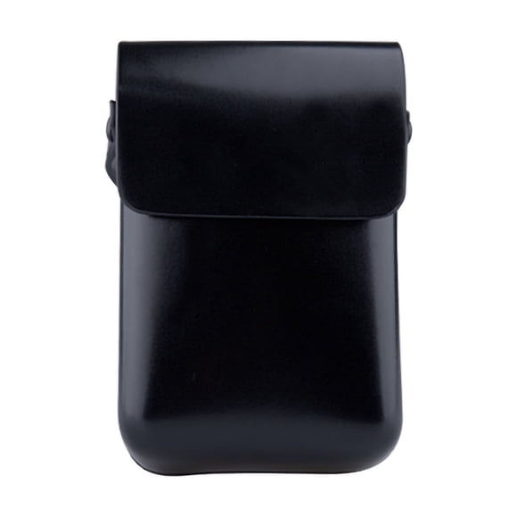 PU Mobile Phone Bag Exquisite Retro Strong Magnetic Buckle PU Mobile Phone Bag Messenger Coin Key PouchBlack
