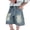 Blue, variant on Boys Faded Wash Loose‑Fit Denim Capri Pants, Elastic Waist Wide‑Leg Knee‑Length 7/8 Jeans Shorts With Pockets for Big Kids