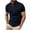 Navy, variant on fheaev summer tank tops for men Men's Patchwork Button-Up Short Sleeve Stand Collar Top Stand Collar Top/Shirt