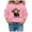 Pink, variant on Hwmodou Girls Sweatshirts Girl Fall Winter Cute Cattle Print Round Neck Long Sleeve Hoodless Sweatshirt Athletic Casual Tops,3-14Y