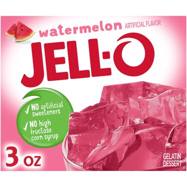 Jell-O Watermelon Gelatin Dessert Mix, 3 oz Box