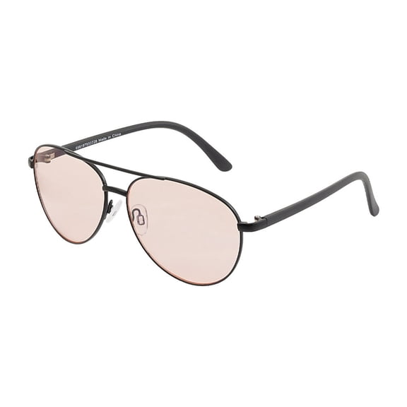 Aray Matte Gunmetal Aviator Night Driving Glasses with Rose Color Lens