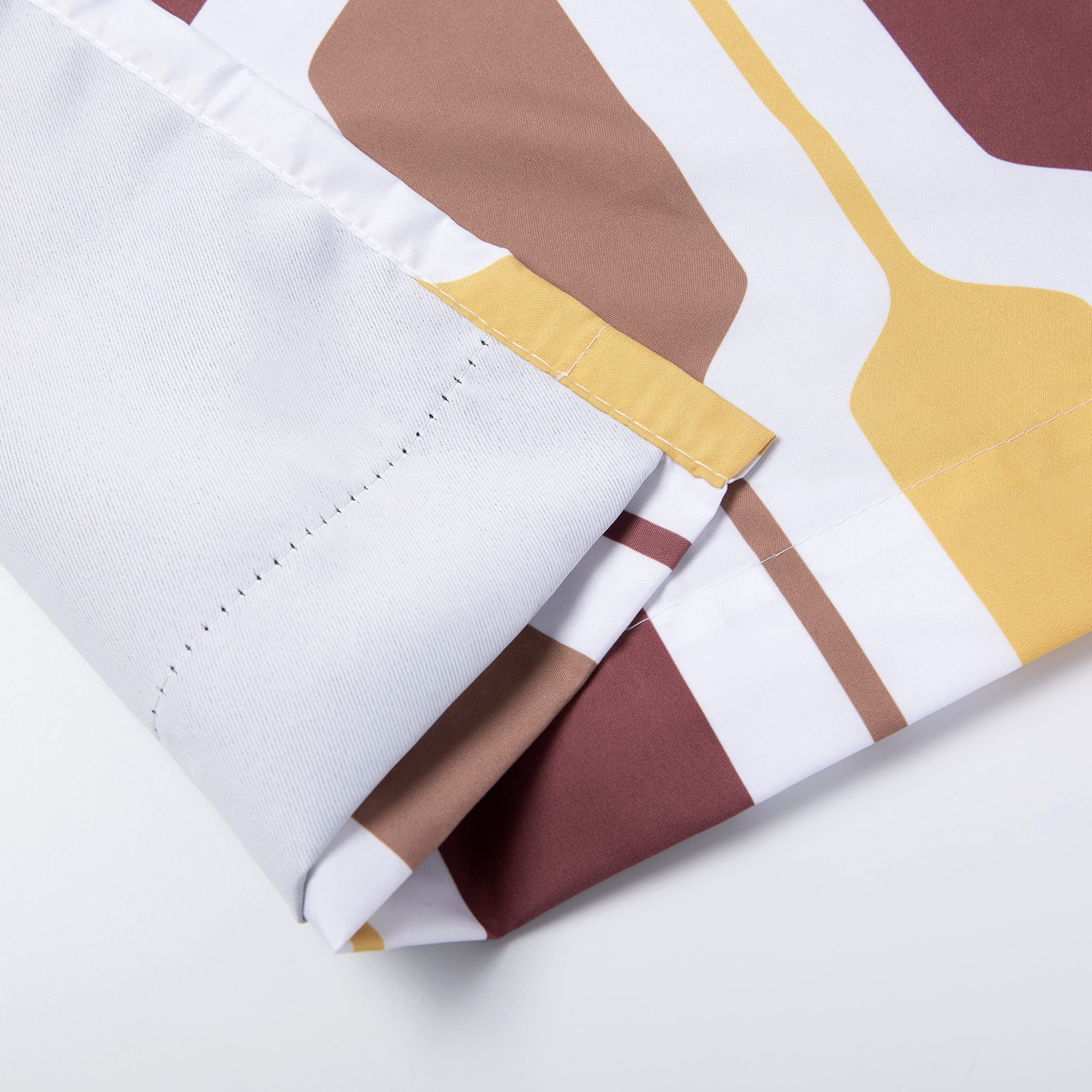 DriftAway Riley Geo Lined Window Curtain Valance Mid Century Geometric Pattern 2 Layers Rod Pocket, 52" x 18" Plus 2" Cotta