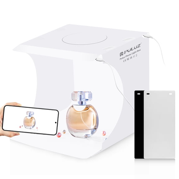 PULUZ 20cm Include 2 LED Panels Folding Portable 1100LM Light Photo Lighting Studio Shooting Tent