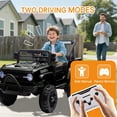 thumbnail image 7 of POVANLI 12V Kids Ride on 6-Wheel Electric Truck W/Parents Control, Slow Start, Power display, Storing Space, Four Motor, MP3, Bluetooth, USB, LED Lights for Children Ages 3-5 Gift (Black), 7 of 7