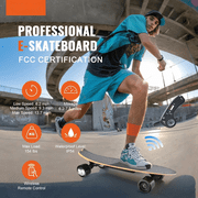 Electric Skateboard, 13.7 MPH Longboard with 7.5 Mile Range, 3 Speed Modes, Portable Design, for Teens & Adults Beginners