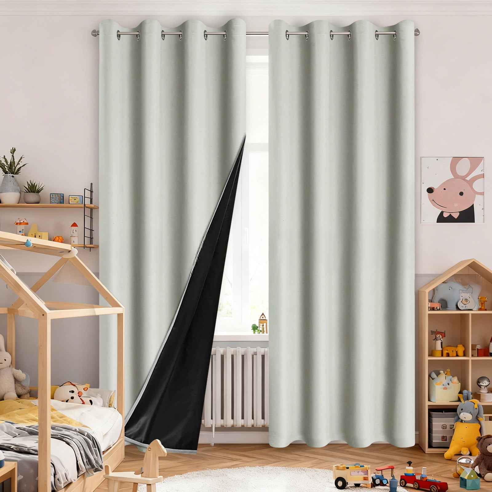 Elegant Top Design Curtains For Complete Light Blocking And Thermal Insulated Room Darkening Drapes With Easy Window Installation
