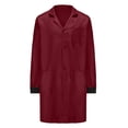 thumbnail image 6 of Kosheko Men's Long-Sleeve Work Dust Coat Notched Lapel Multi Patch Pockets Snap Front Closure for Daily Workshop Tasks Red XL, 6 of 9