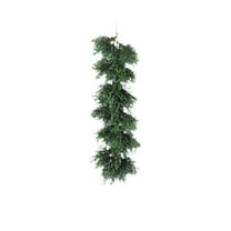 Garlands Christmas Hwkond 22 Inch Short Christmas Rattan Green Pinaster Needle Rattan Garland Suitable For Indoor And Outdoor Holiday Decoration Door And Stair Railing Mantel Up to 60% Off