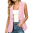 thumbnail image 2 of Betivan Summer Women's Sleeveless Vest Tops Lightweight Breathable Lined Trendy Casual Work Office Blazer Pockets, 2 of 8