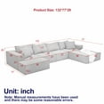 thumbnail image 2 of Sectional Sofa Couch Set, Modular 132" L Shaped Couch Set with 6 Pillows, Free Combination Upholstered Sofa Couch for Living Room, Bedroom, Grey, 2 of 6