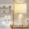 thumbnail image 3 of Farmhouse Table Lamps Set of 2, 3-Way Dimmable Touch Lamp for Bedroom Nightstand with USB A+C Ports & AC Outlet, White Vintage Boho Bedside Lamp for Living Room End Table (Bulbs Included), 3 of 14