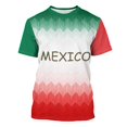 thumbnail image 2 of Mexico 2026 Soccer Cup Fan Jersey for Men, Crewneck Short Sleeve T-Shirt with Shield & Text Graphic, Lightweight Breathable Athletic Top, 1 PC Army Green 16, 2 of 3