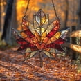 thumbnail image 2 of tasrioml Exquisite Suncatcher Maple Fall Ornament Suncatcher Stained Glass Window Hanging for Thanksgiving Autumn Decor Festive Home Accents Holiday Party, 2 of 8