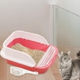 thumbnail image 1 of Caja de arena para gatos con pala con protector de dispersión Alta Lados altos Aire libre Parte abierta Caja de arena para gatos Bandeja de , Rosado, GRANDE rosa grande, 1 of 8