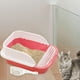 thumbnail image 1 of Caja de arena para gatos con marco, con protector de dispersión, fácil de limpiar, caja de arena para gatos de lados altos con pala, caja de arena , Rosado, GRANDE Fernando bandeja de arena para gatos, 1 of 8