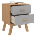 thumbnail image 4 of vidaXL Nightstand OLDEN Modern Brown Solid Wood Pine 2 Drawers 1 Piece 22.4 in H x 17.7 in W, 4 of 10