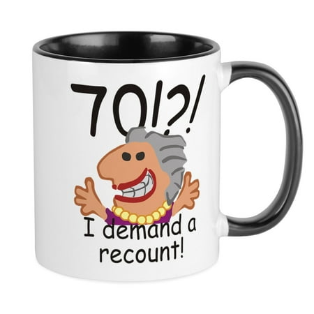 

CafePress - Recount 70Th Birthday Mugs - Ceramic Coffee Tea Novelty Mug Cup 11 oz