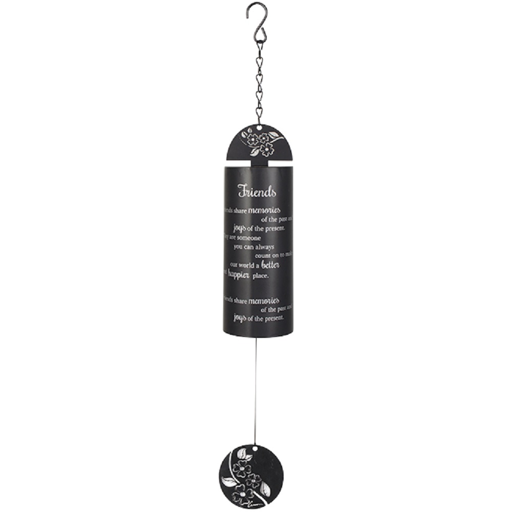 Family Black Cylinder Steel Wind Chime Outdoor Garden Windchimes