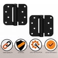 thumbnail image 4 of Performore Paquete de 2 bisagras de puerta negras mate – Bisagras de puerta con resorte negro de 4 pulgadas x 4 pulgadas – Bisagras de cierre automático para puertas interiores residenciales y comerci, 4 of 6