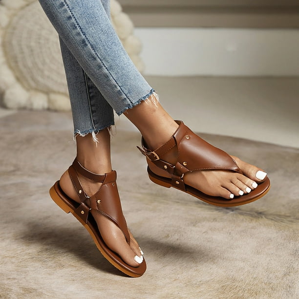 SMihono Womens Sandals 2023 Comfortable Herringbone Snakeskin