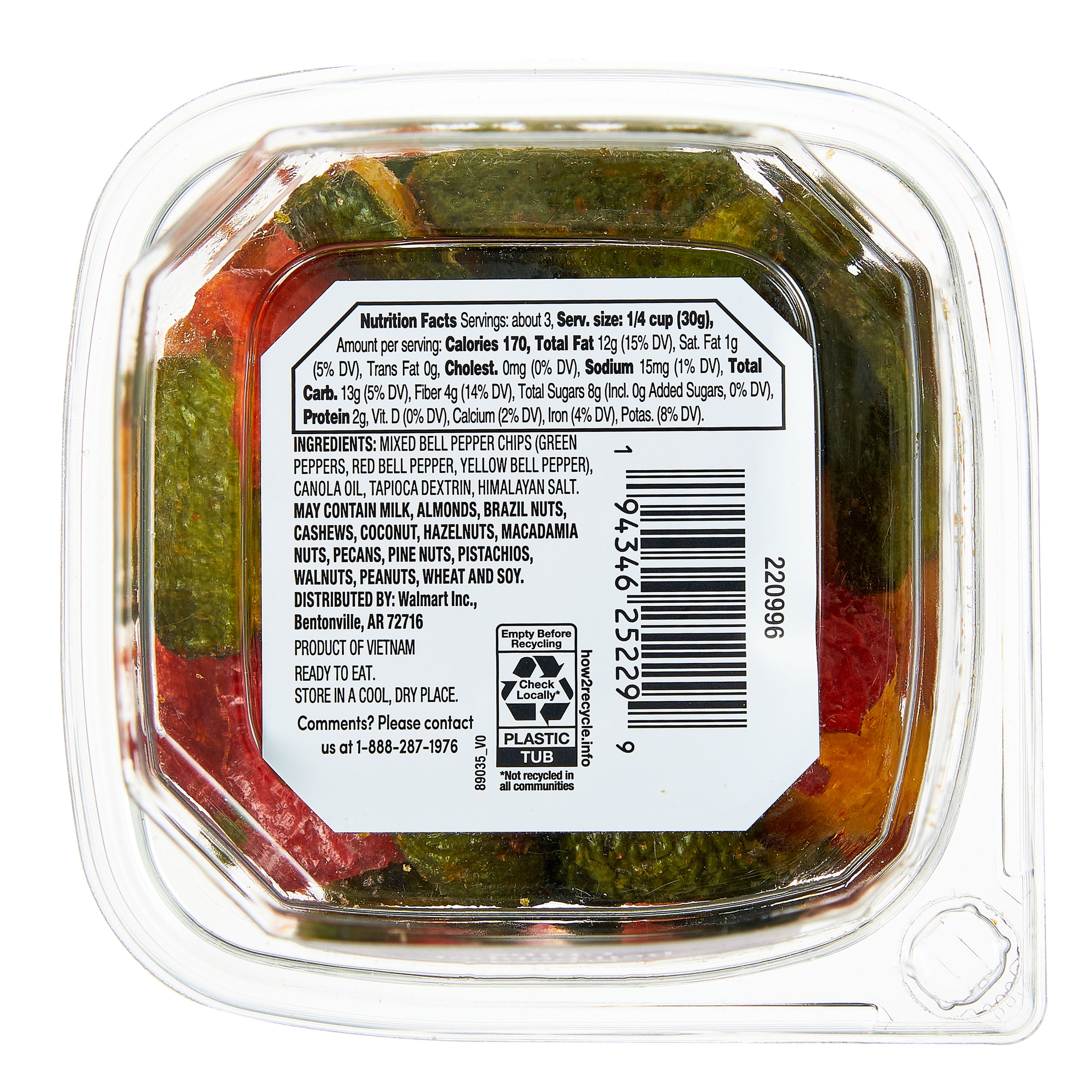 bettergoods Mixed Bell Pepper Chips with Himalayan Salt, 3 oz