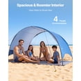 thumbnail image 3 of VEVOR Beach Tent Sun Shelter for 4 Person, UPF 50+ Protection, Portable Sun Shade Canopy with Carrying Bag & Ground Stakes, Lightweight and Easy Setup Beach Umbrella for Camping Fishing Outdoor Picnic, 3 of 9