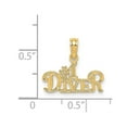 thumbnail image 2 of 16mm 14k Polished Gold Number 1 Diver Pendant Necklace Pendant for Women, 2 of 2