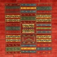 thumbnail image 1 of Ahgly Company Indoor Square Contemporary Light Brown Abstract Area Rugs, 3' Square, 1 of 6