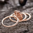thumbnail image 5 of 5.75 Carat 10mm Cushion Cut Morganite Wedding Set Diamond Moissanite Bridal Ring 10k Rose Gold Halo 8-prongs Full Eternity Band, 5 of 6