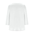 thumbnail image 5 of bnaln Womens Tops 3/4 Sleeve Shirts Casual V Neck Button Pullover Lightweight Tunic Blouse Solid Color Loose Comfy Tshirt Summer Tops Cute T-Shirts Blouse Trendy Jumpers Basic Tees, 5 of 6