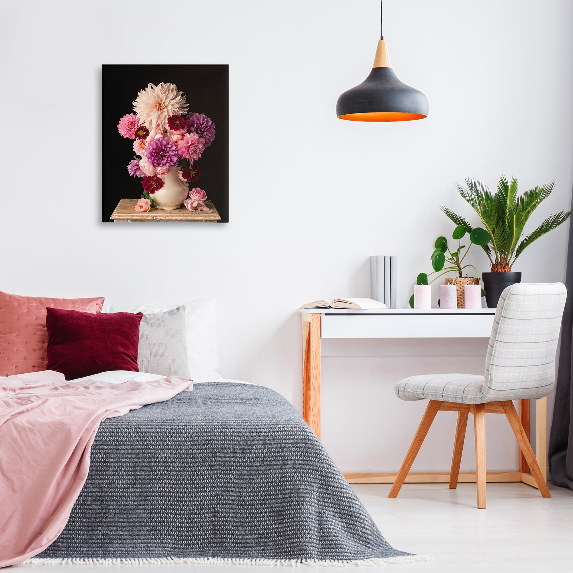 Stupell Industries Full Dahlias Bouquet Plants & Flowers Photography Wrapped Canvas Art Print Wall Art, 24 x 30