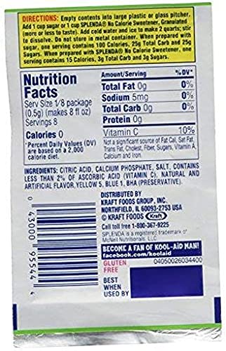 Koolaid Unsweetened Lemon Lime Drink Mix Sugar Water Flavor 2 Quart Koolaid Unsweetened Lemon Lime Drink Mix Sugar Water Flavor 2 Quart