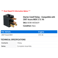 thumbnail image 2 of Starter Cutoff Relay - Compatible with 2007 Acura MDX 3.7L V6, 2 of 2
