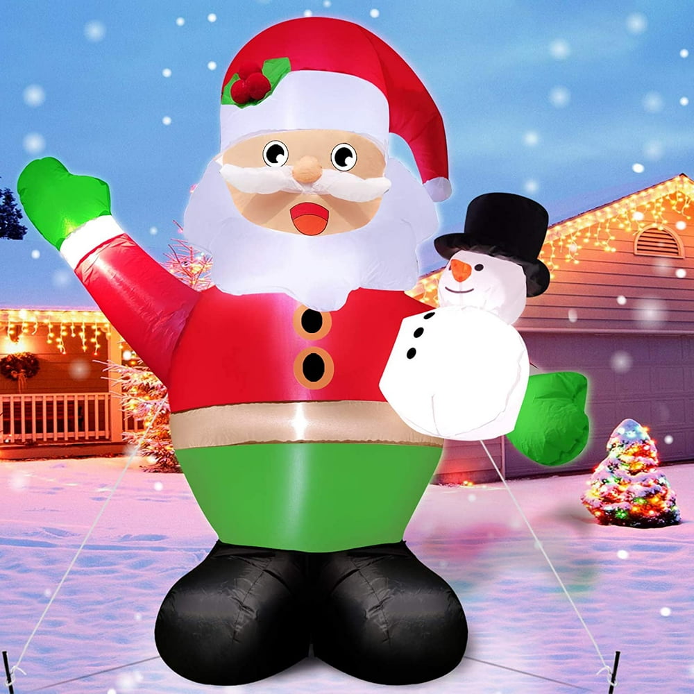 ToyHub 5 Foot Christmas Inflatable Santa Claus with Snowman for ...