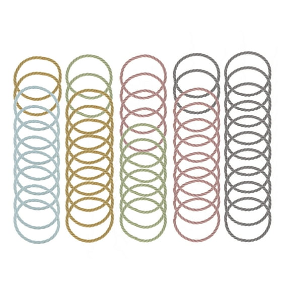 50 Pcs Spiral Pattern Hair Ropes for Women for Girls Pink Purple Yellow Green