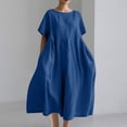 thumbnail image 3 of HomeGardon Liquidation! Robes d'Été pour Femmes 2025, Robes d'Été pour Femmes, Robe Unie Décontractée d'Été pour Femmes à Col Rond et Manches Courtes, P-XXXXXL, 3 of 4