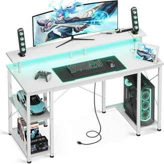ウニコ　パソコンデスク Eunon 71 inch L-Shaped Gaming Desk with Power Outlets LED Computer