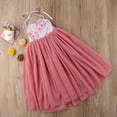 thumbnail image 4 of Robe Longue Princesse Fille Fleur Unie Bébé Dentelle Robe de Fête Robes Formelles Rose 2-3 Ans, 4 of 7