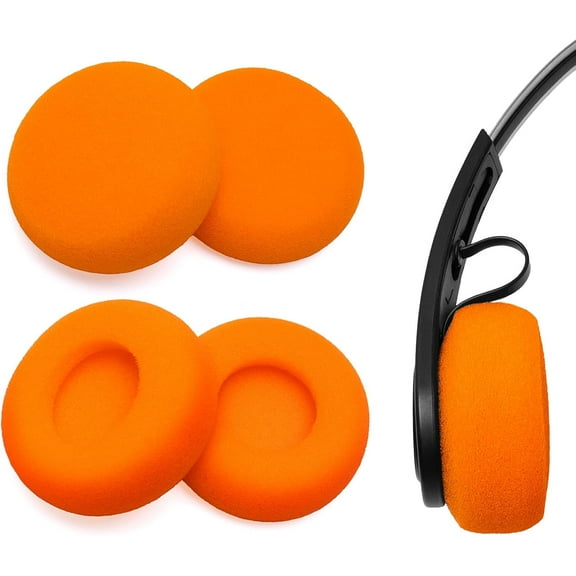 2 Pairs Foam Ear Cushions Replacement Ear Pads for JLAB Rewind, Rewind 2 Wireless Retro Headphones, Comfortable High-Density Sponge Cover (Orange)