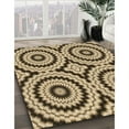 thumbnail image 3 of Ahgly Company Tapis Rond Lavable en Machine Intérieur Transitionnel Jaune, 6 Pieds Rond, 3 of 7