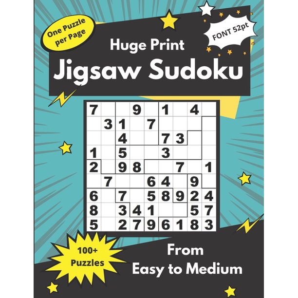 huge print jigsaw sudoku from easy to medium brain exercises for adults and seniors paperback walmart com